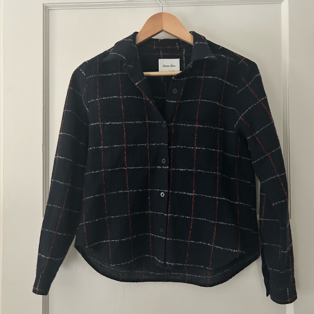 Steven Alan Windowpane Wool Button-Up